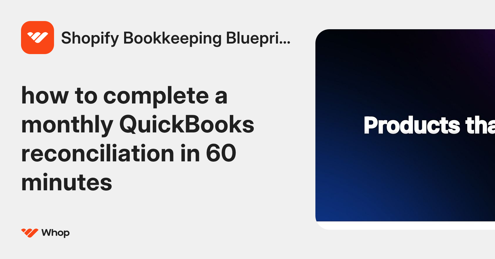 Shopify Bookkeeping Blueprint | Whop