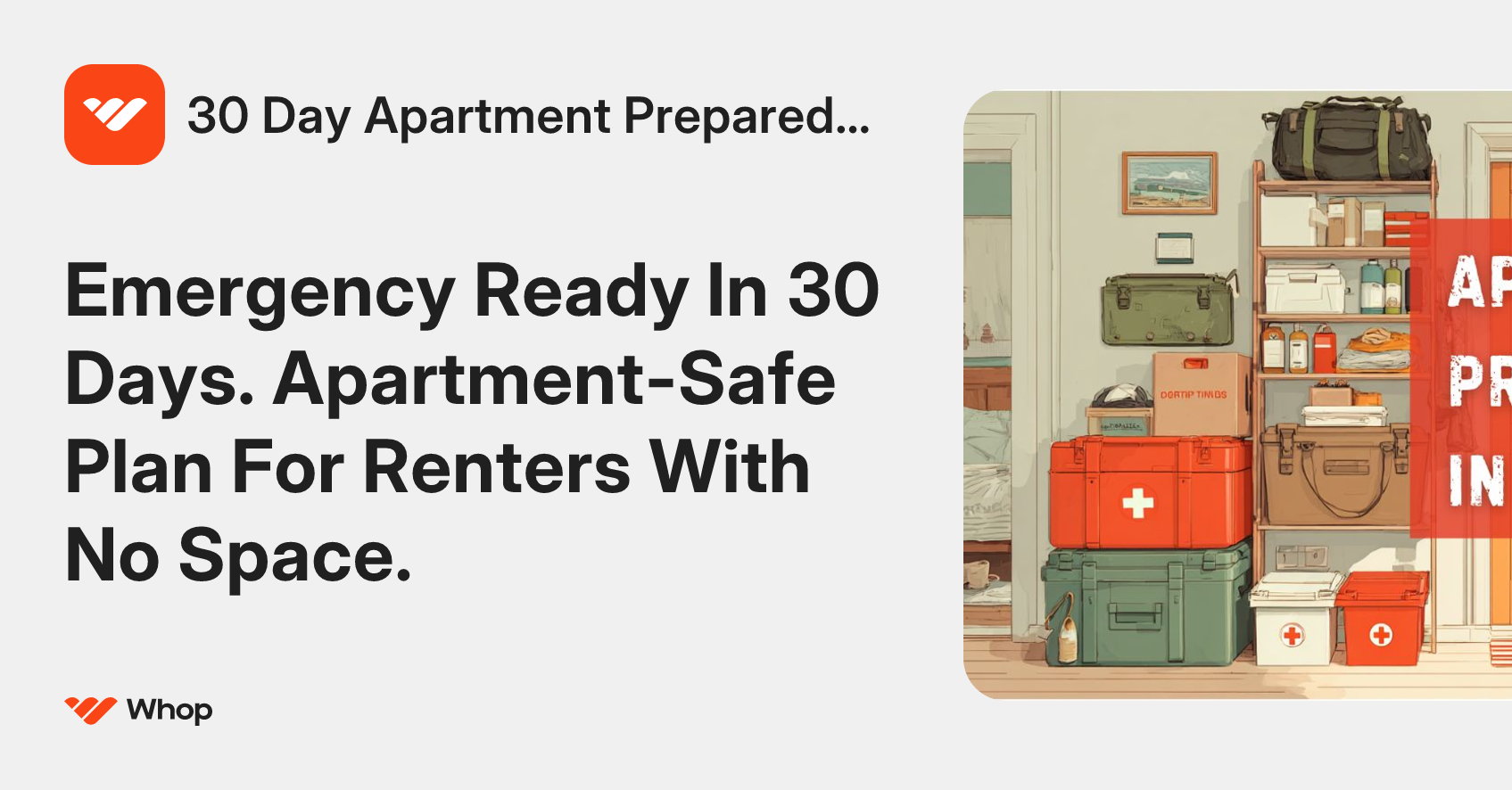 Picture Idea: 30 Day Apartment Preparedness