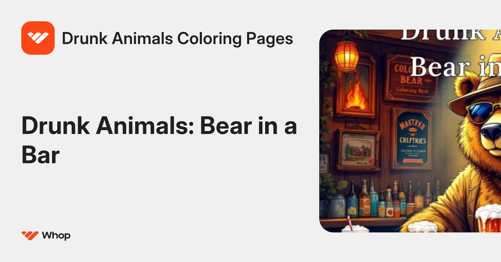 Drunk Animals Coloring Pages | Whop