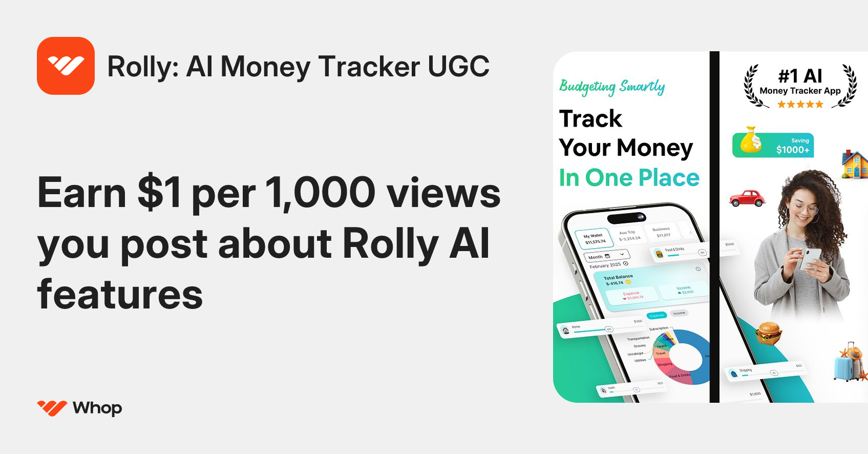 Rolly: AI Money Tracker UGC