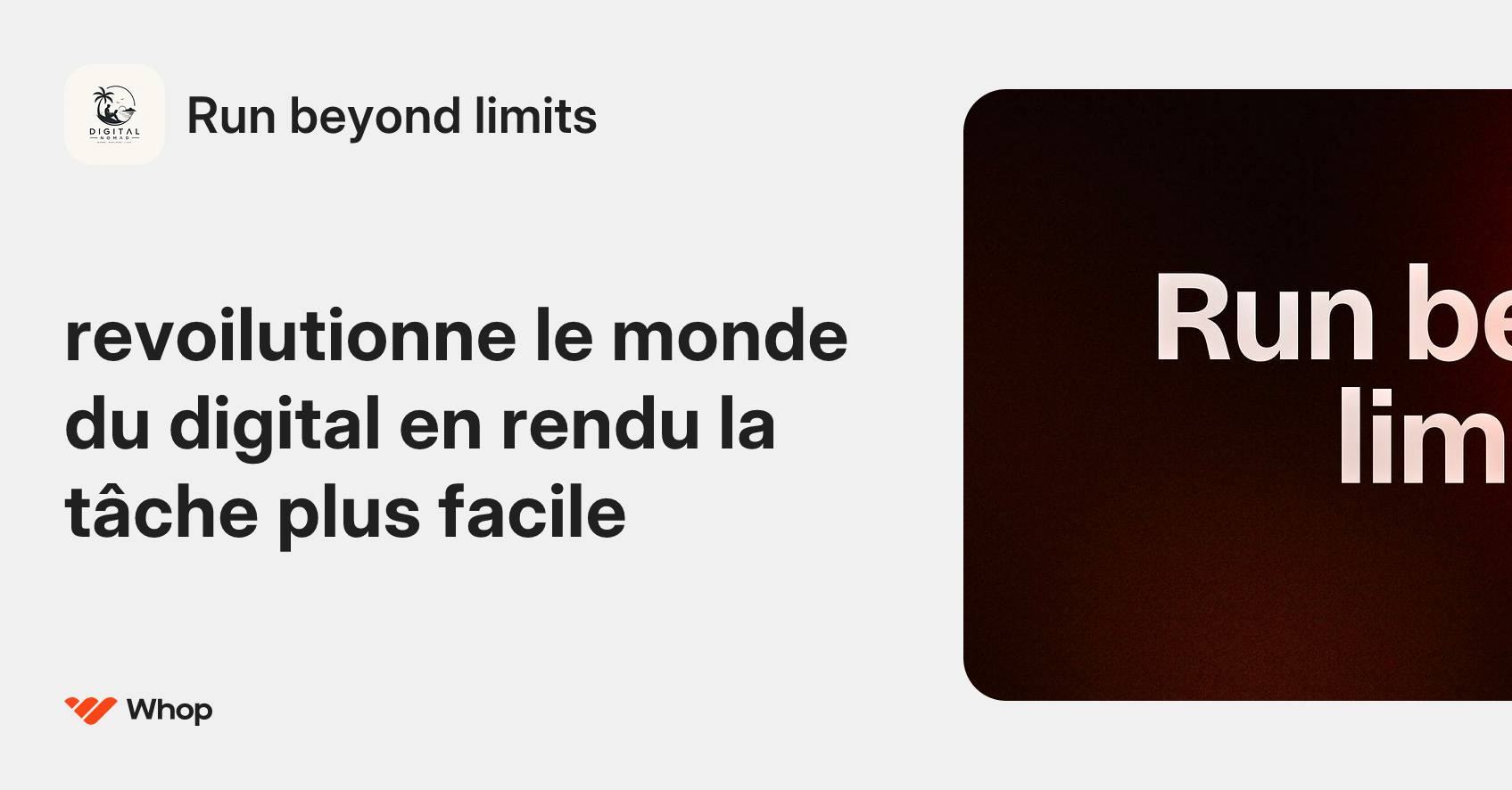 Run beyond limits | Whop