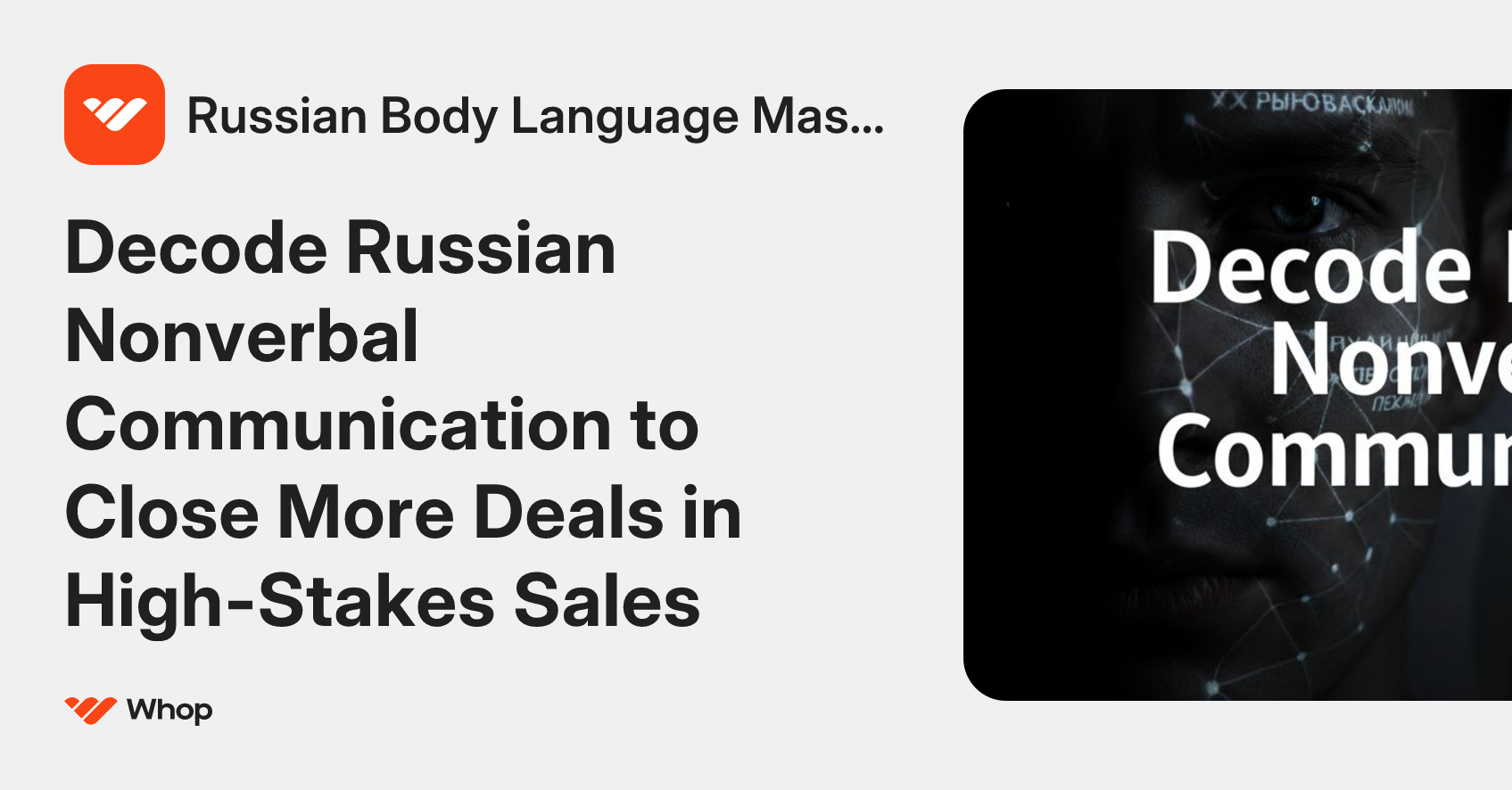 Russian Body Language Mastery | Whop