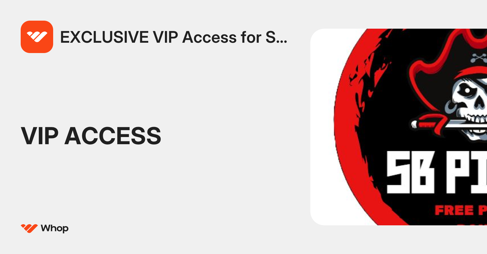 EXCLUSIVE VIP Access for SB Picks | Whop