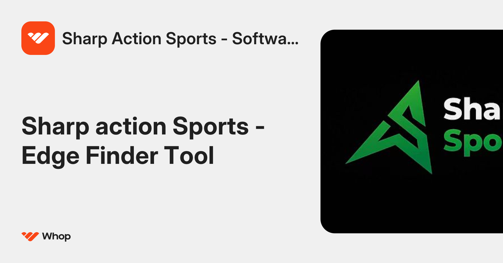 Sharp Action Sports - Software | Whop