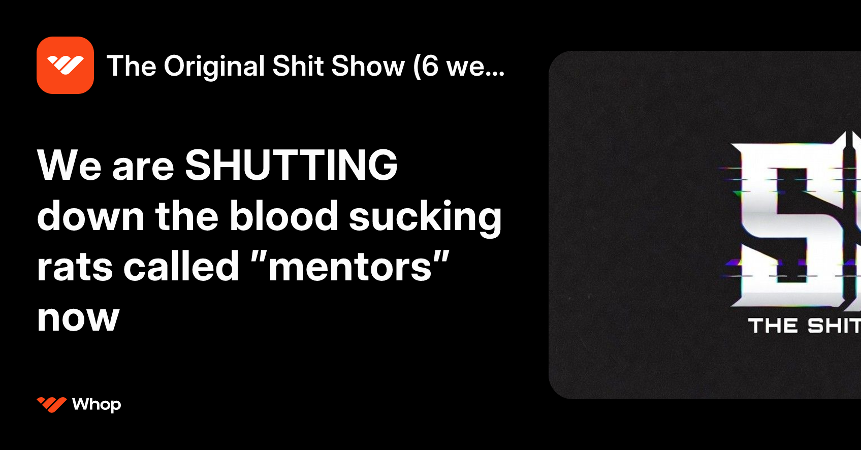 The Original Shit Show (6 week program) | Whop
