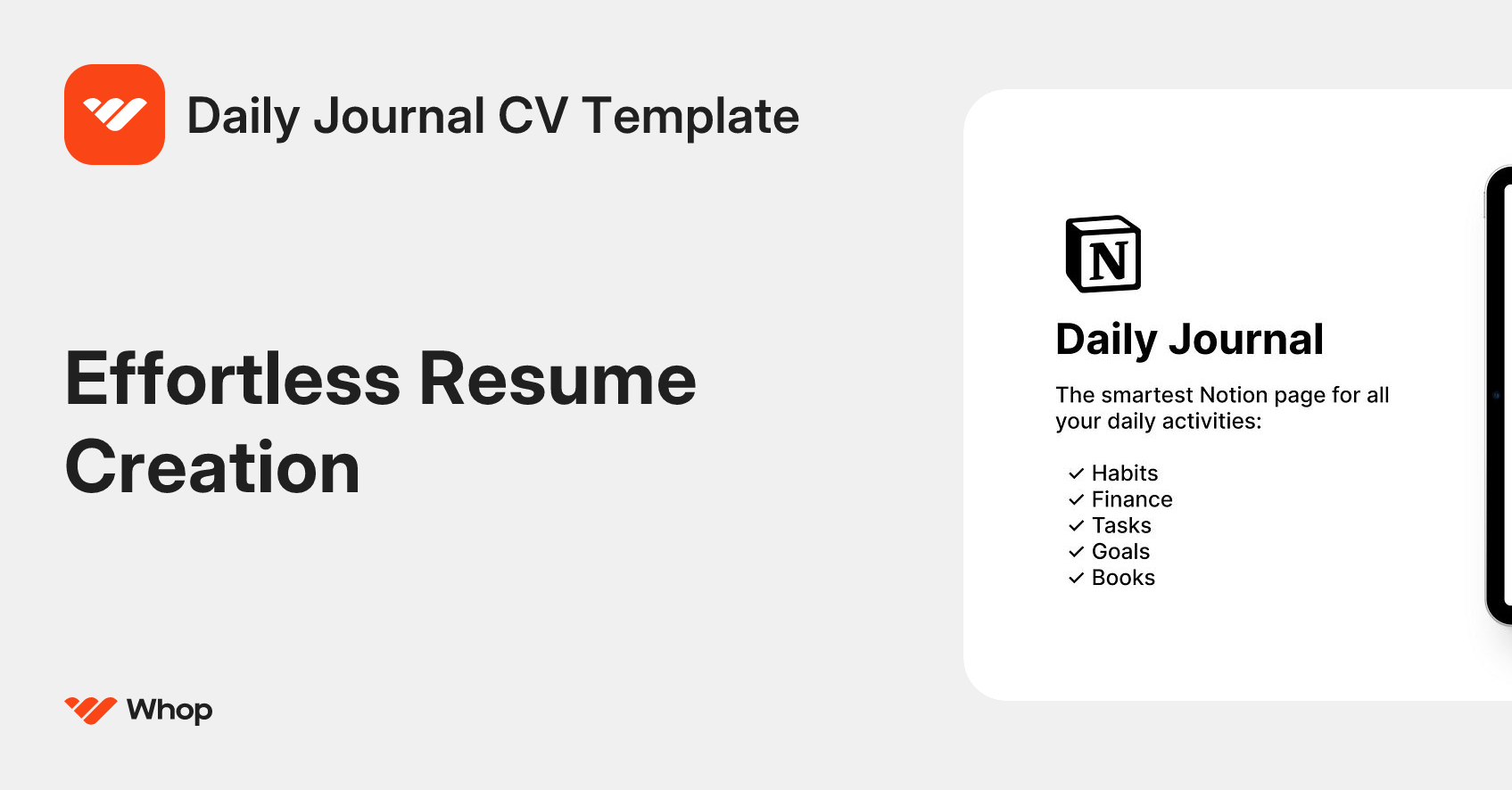 Daily Journal CV Template | Whop
