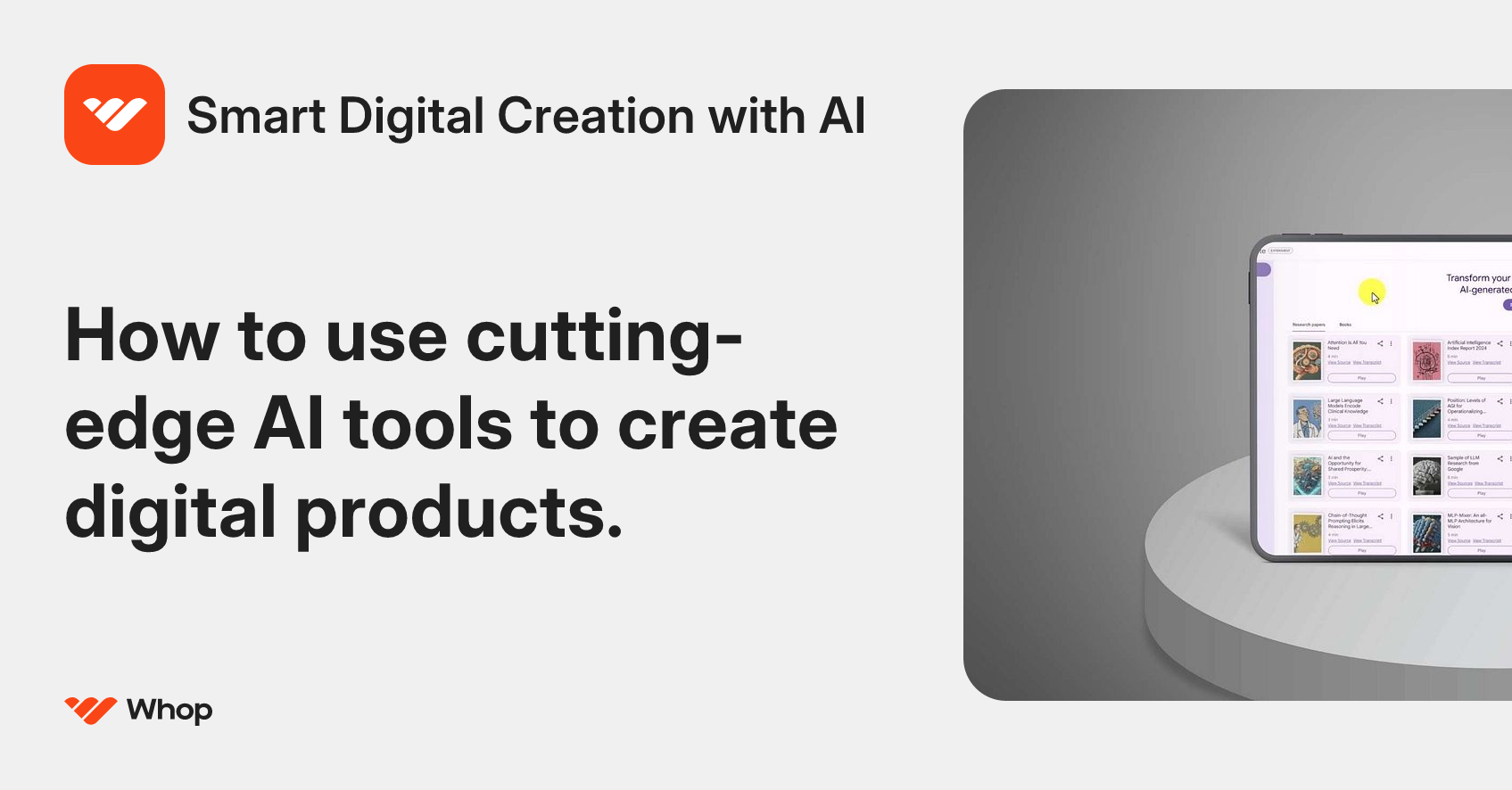 Smart Digital Creation with AI | Whop