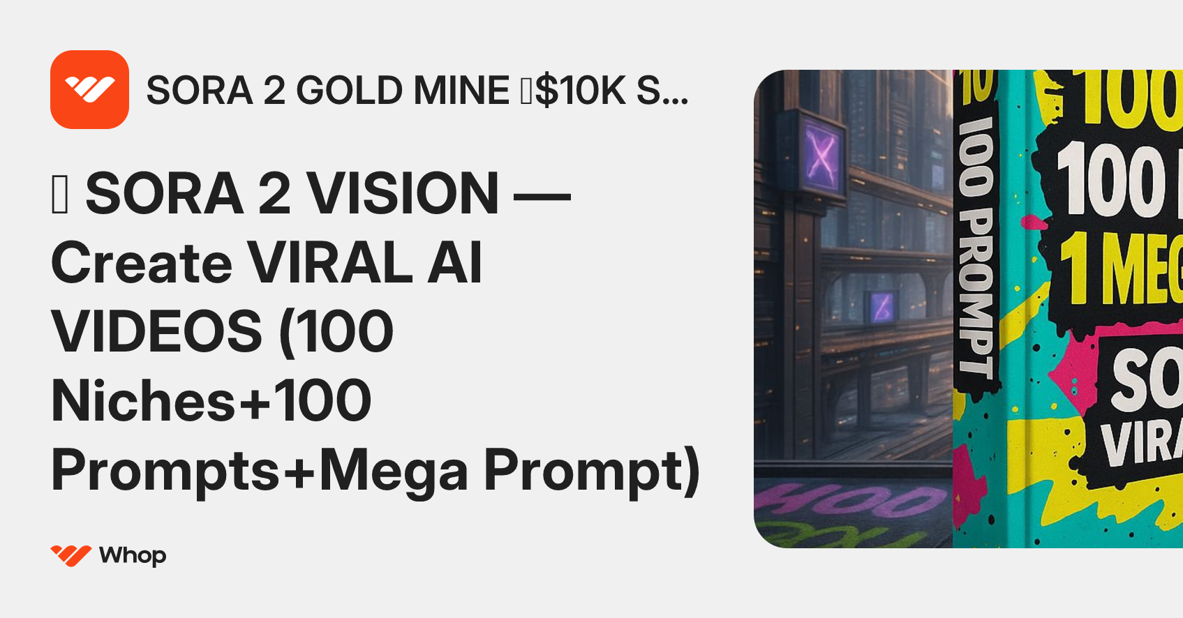SORA 2 GOLD MINE 💰$10K SYSTEM | Whop