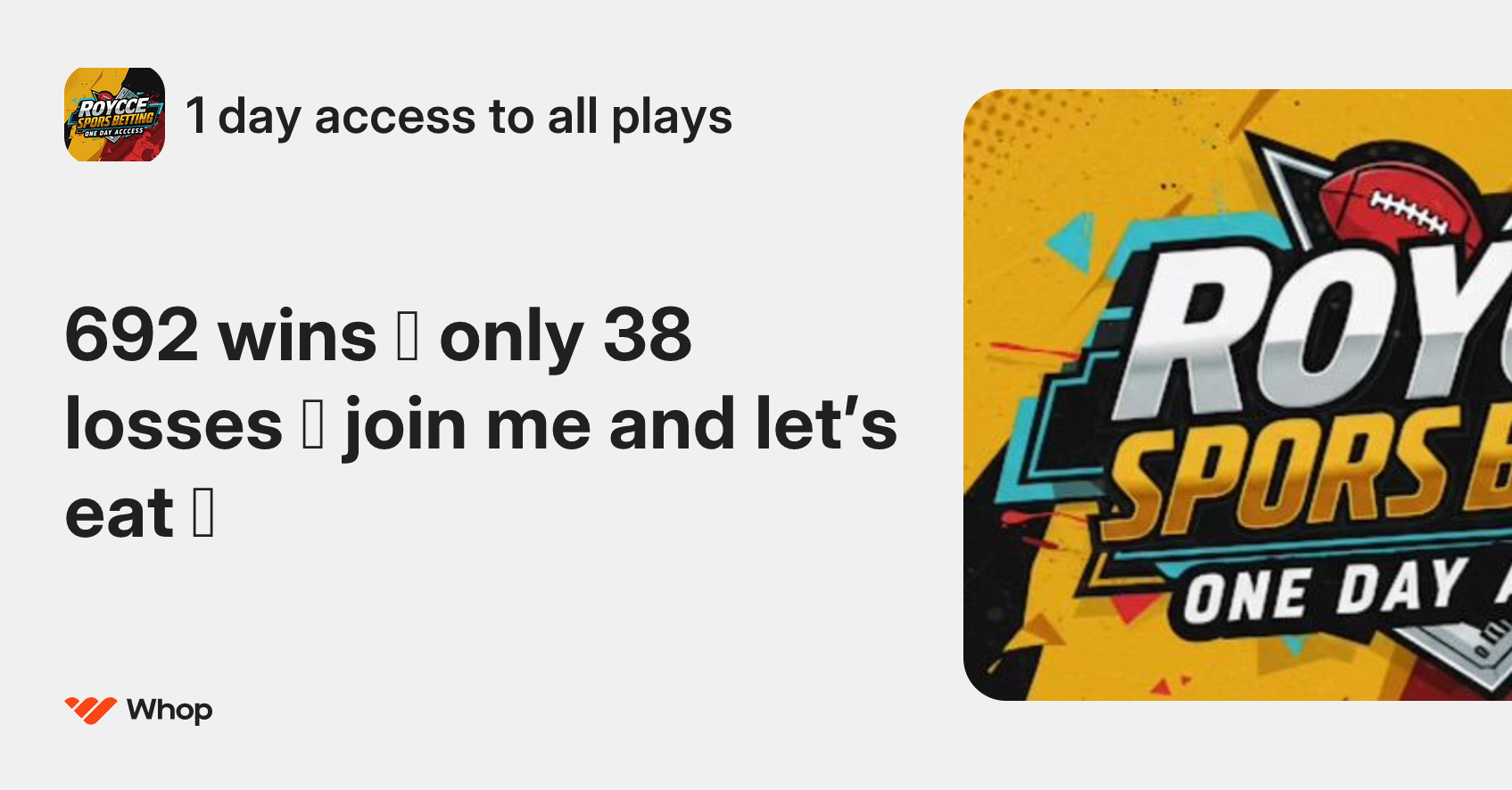1 day access to all plays | Whop