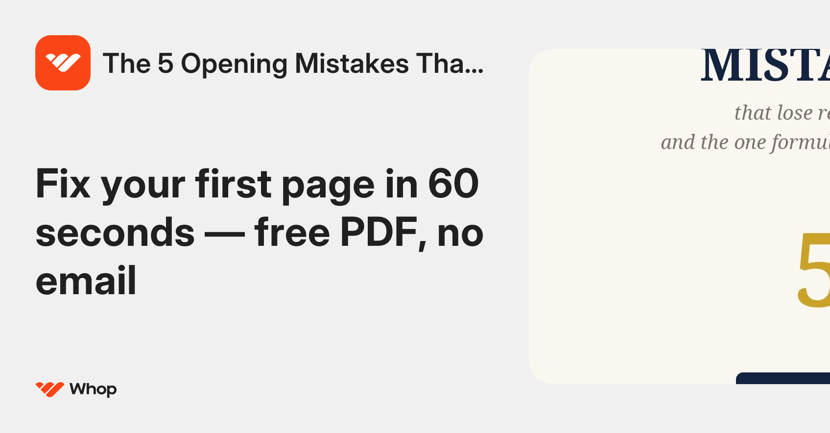 The 5 Opening Mistakes That Lose Readers | Whop