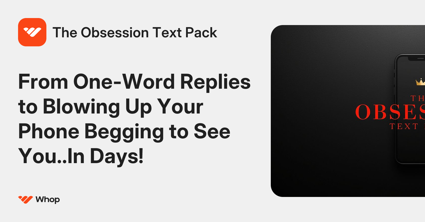 The Obsession Text Pack | Whop