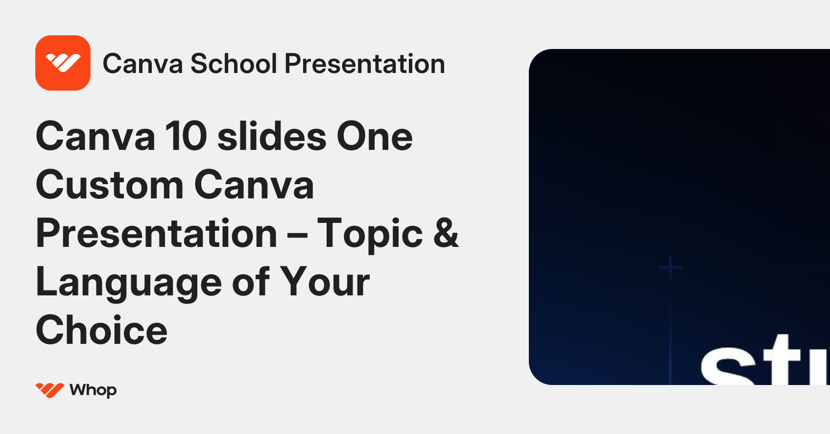 Canva School Presentation | Whop