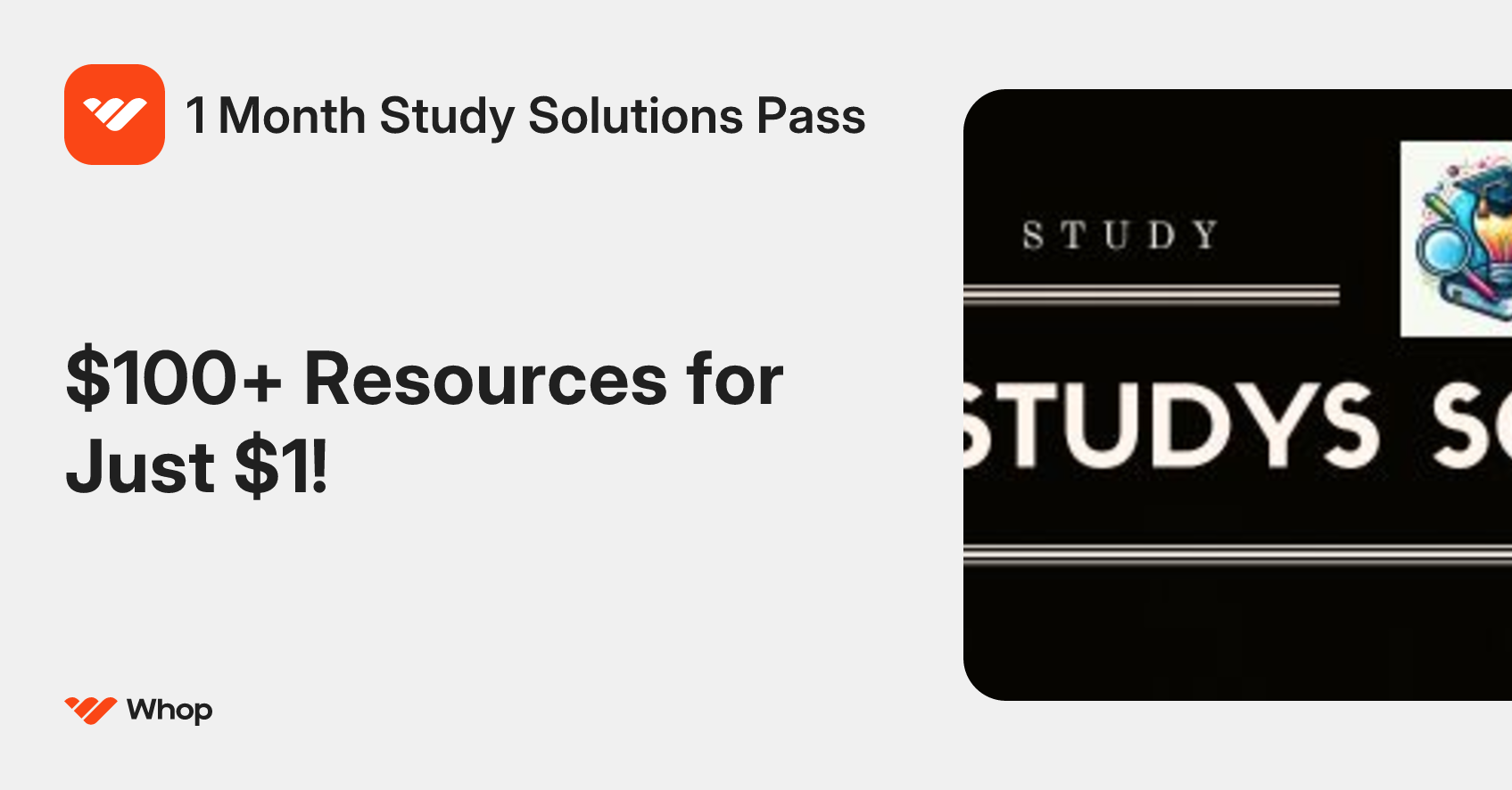1 Month Study Solutions Pass | Whop