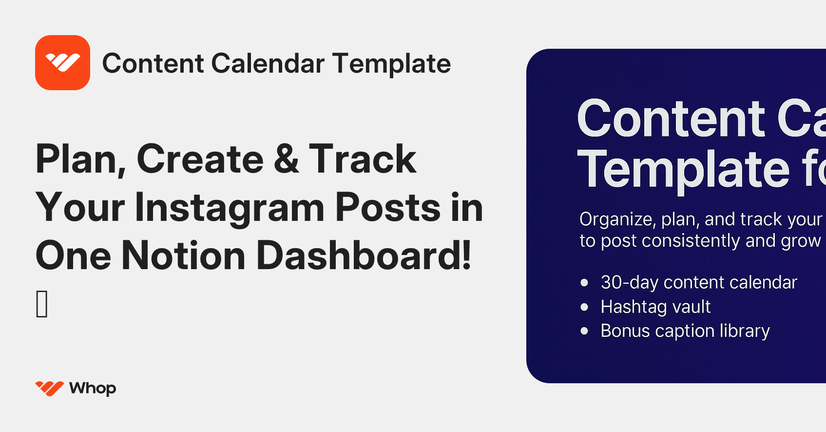 Content Calendar Template | Whop