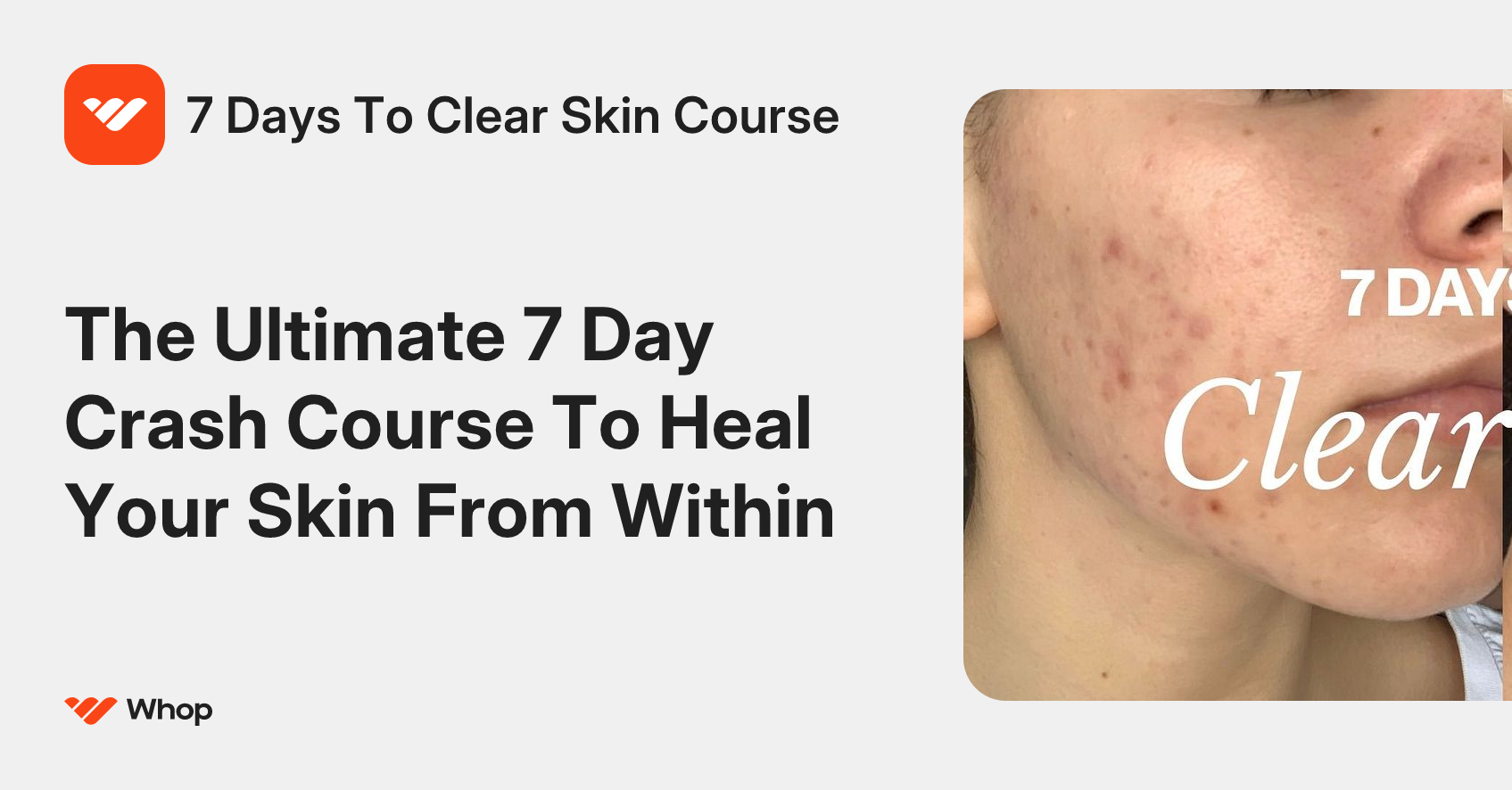 7 Days To Clear Skin Course | Whop