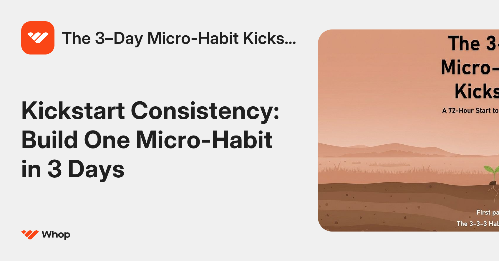 3–Day Micro-Habit Kickstart