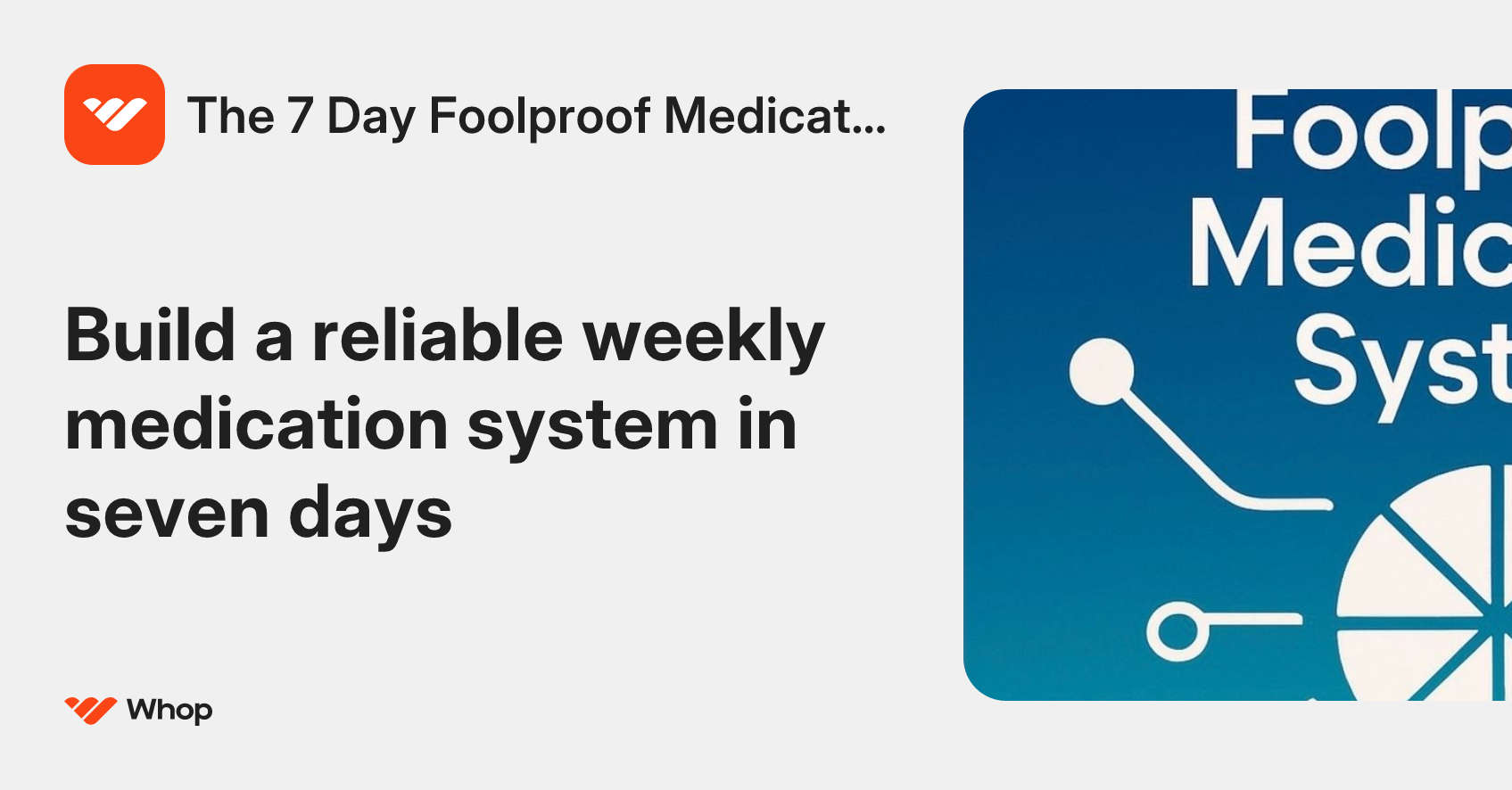 The 7 Day Foolproof Medication | Whop