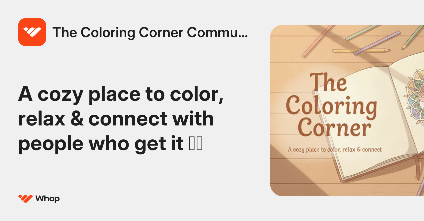The Coloring Corner Community | Whop