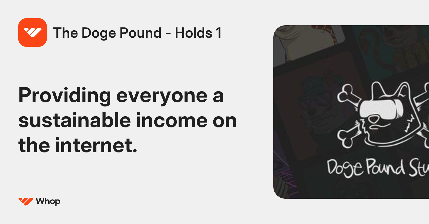 The Doge Pound - Holds 1 | Whop