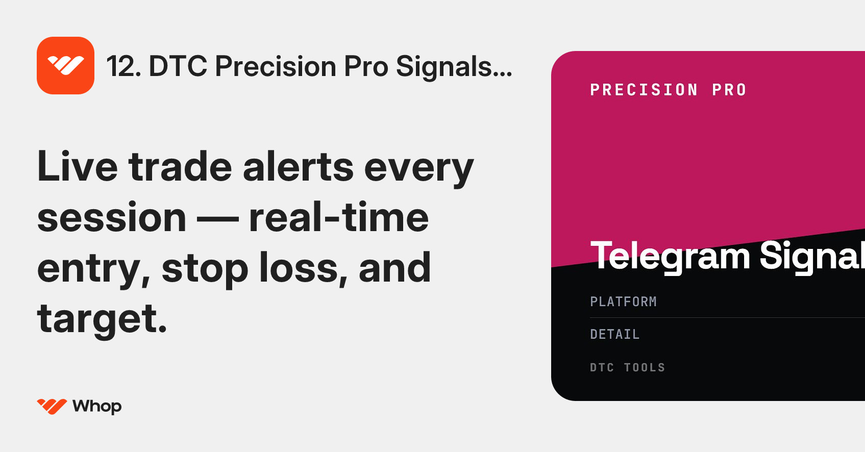 11. DTC Precision Pro Signals Group | Whop