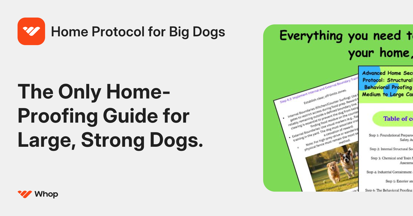 Home Protocol for Big Dogs | Whop