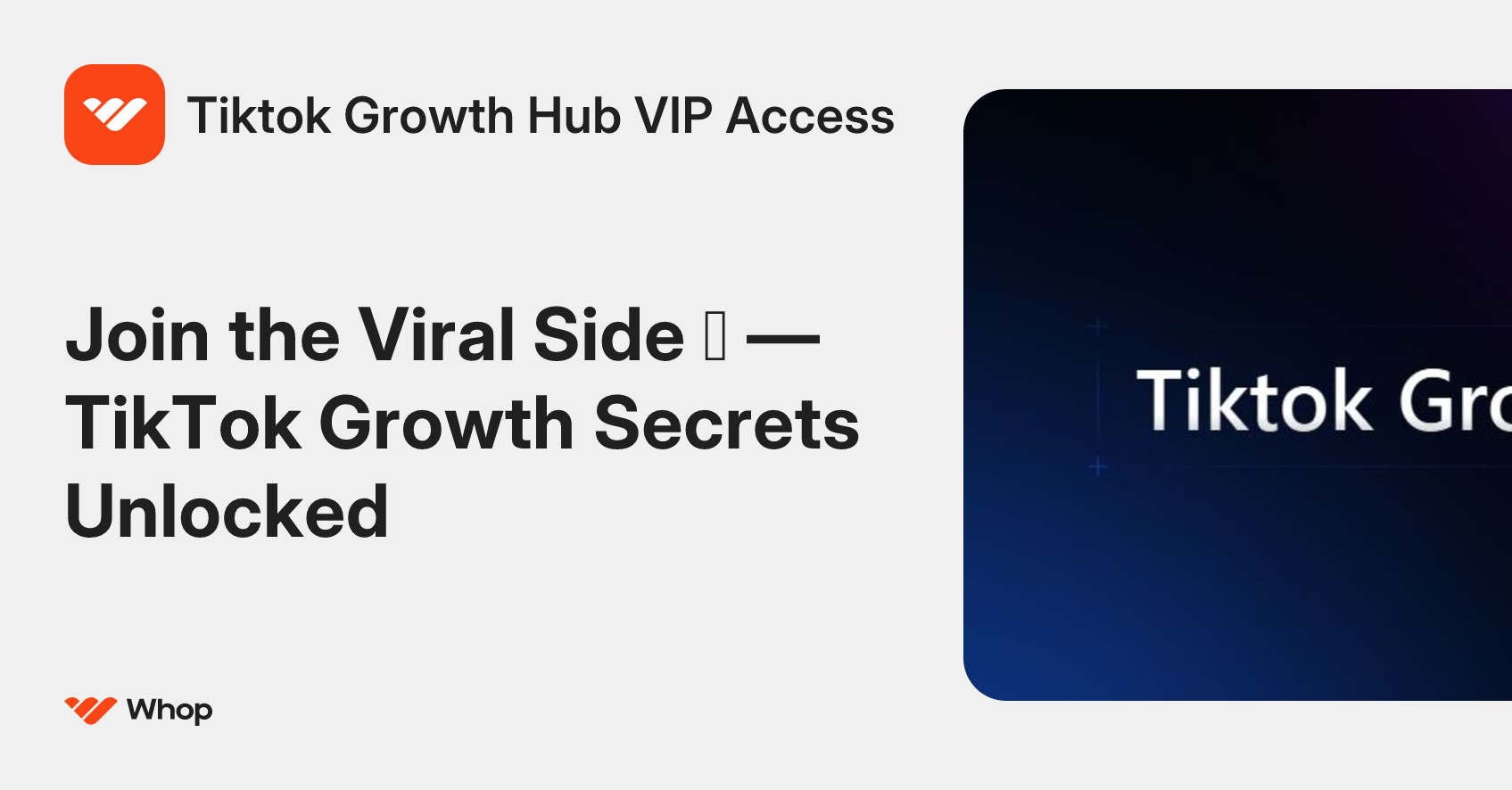 Tiktok Growth Hub VIP Access | Whop