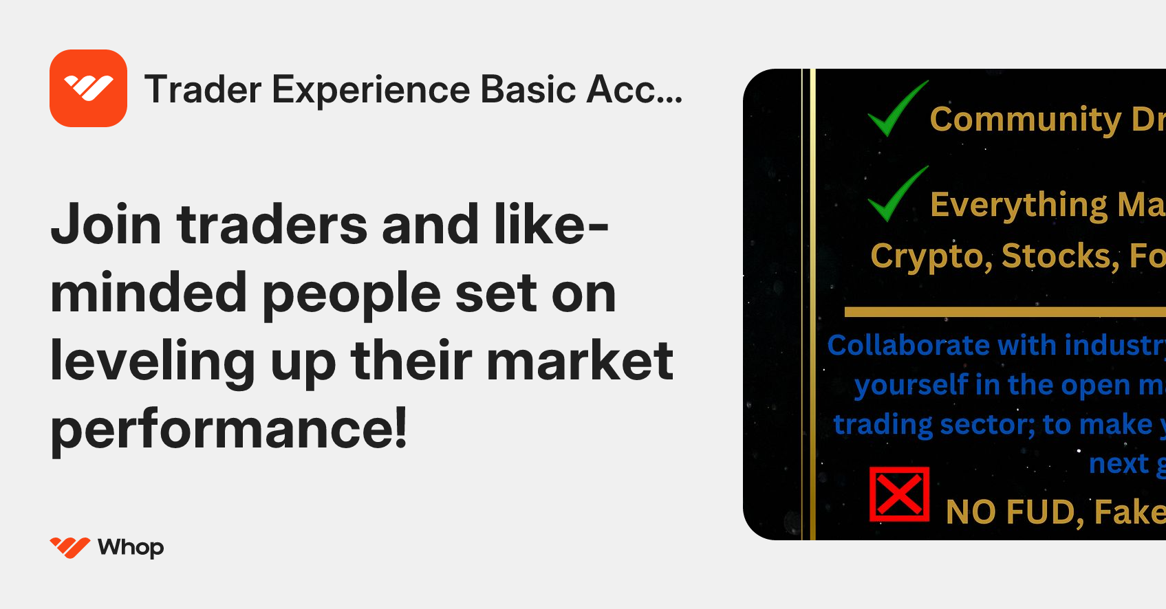 Trader Experience Basic Access | Whop