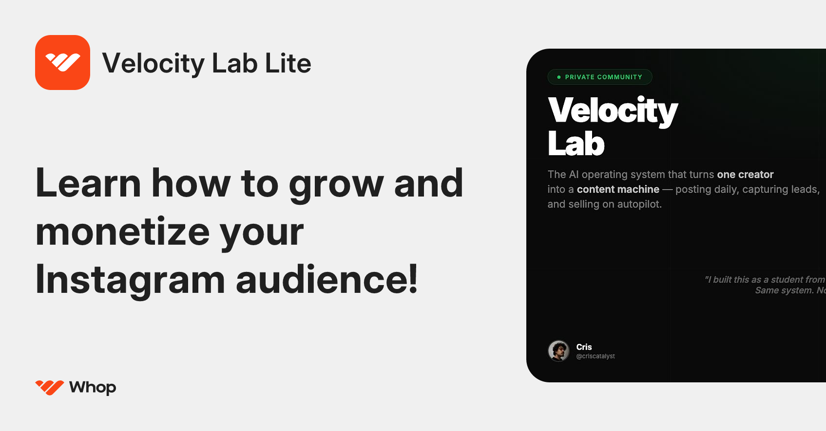 Velocity Lab Lite | Whop