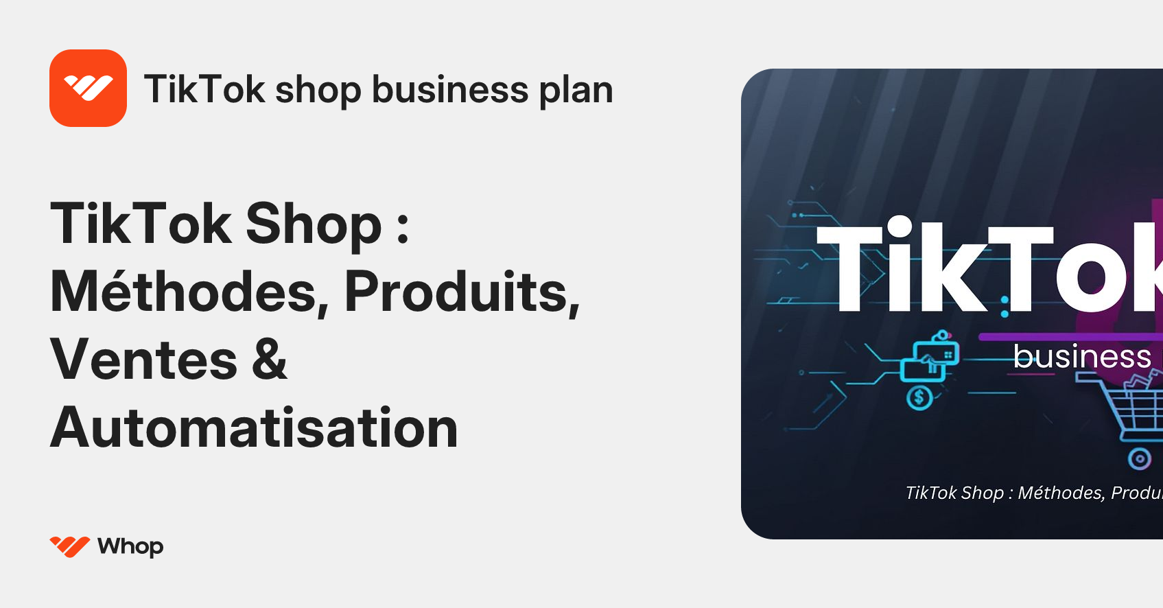 TikTok shop business plan | Whop