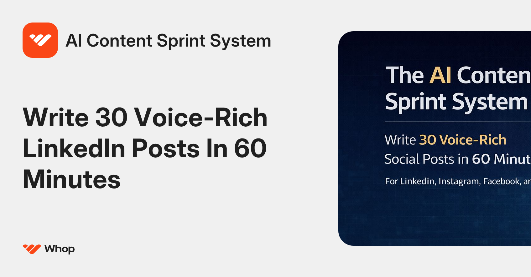 AI Content Sprint System | Whop