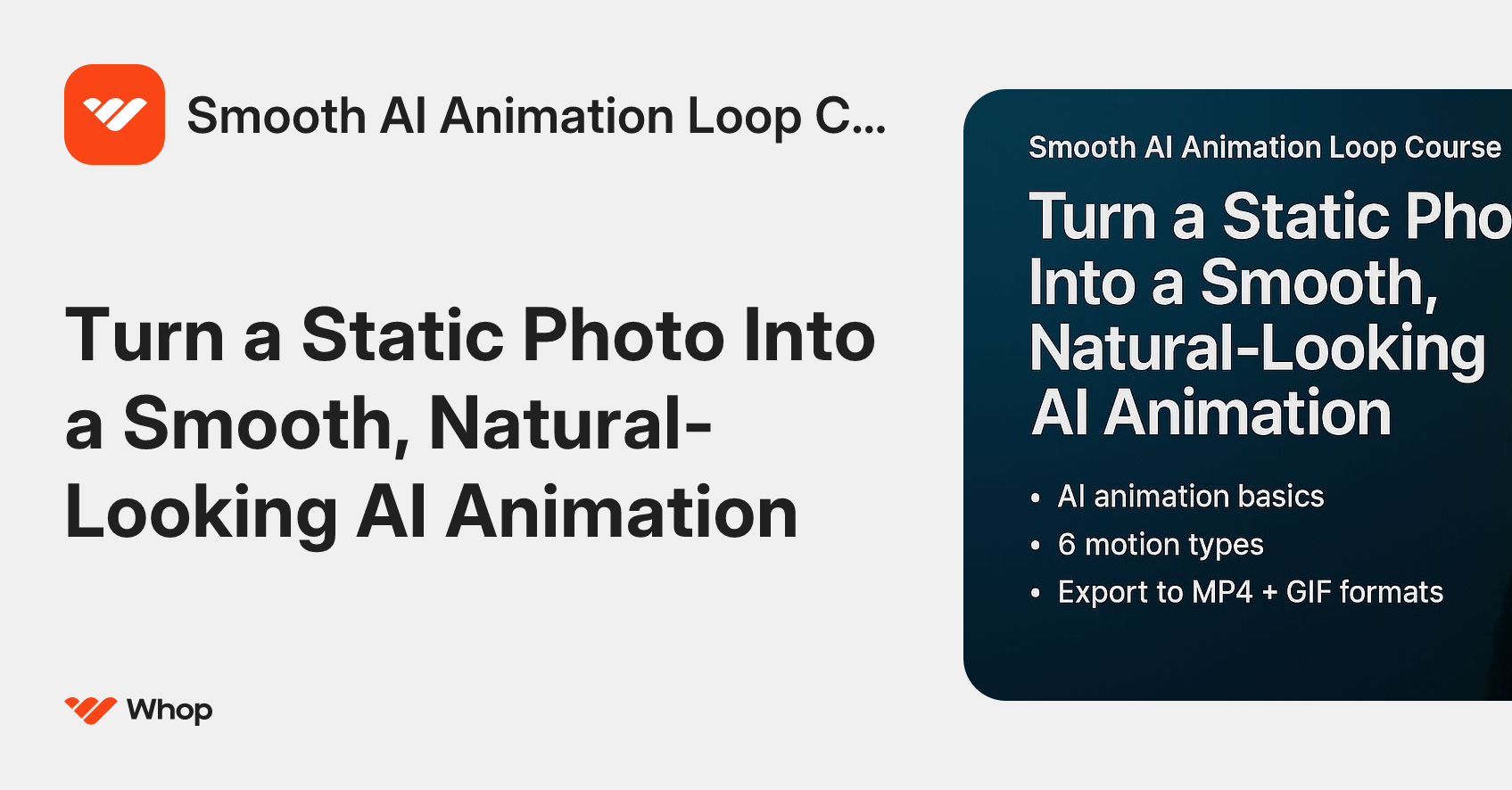 Smooth AI Animation Loop Cours | Whop
