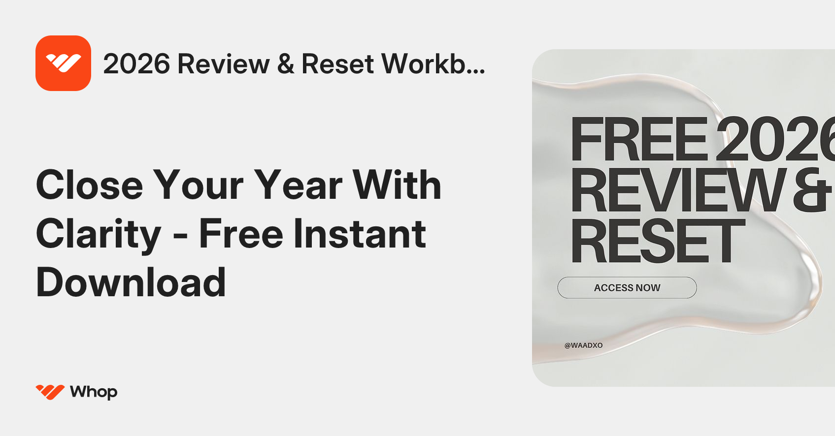 2025 Review & Reset Workbook | Whop