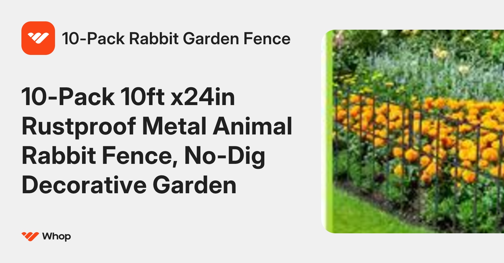10-Pack Rabbit Garden Fence | Whop