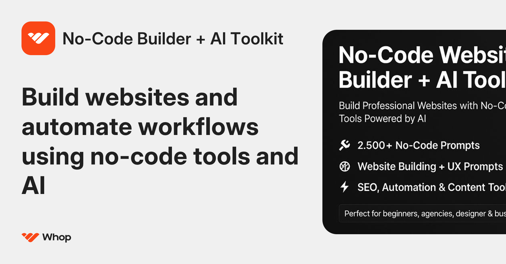 No-Code Builder + AI Toolkit | Whop