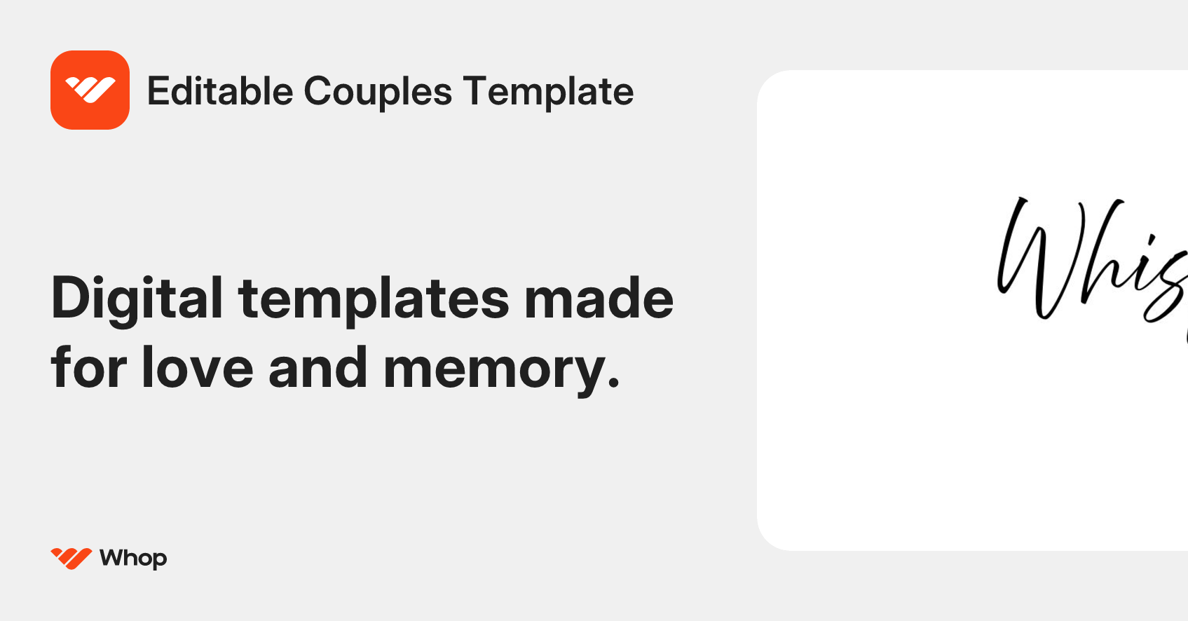 Editable Couples Template | Whop