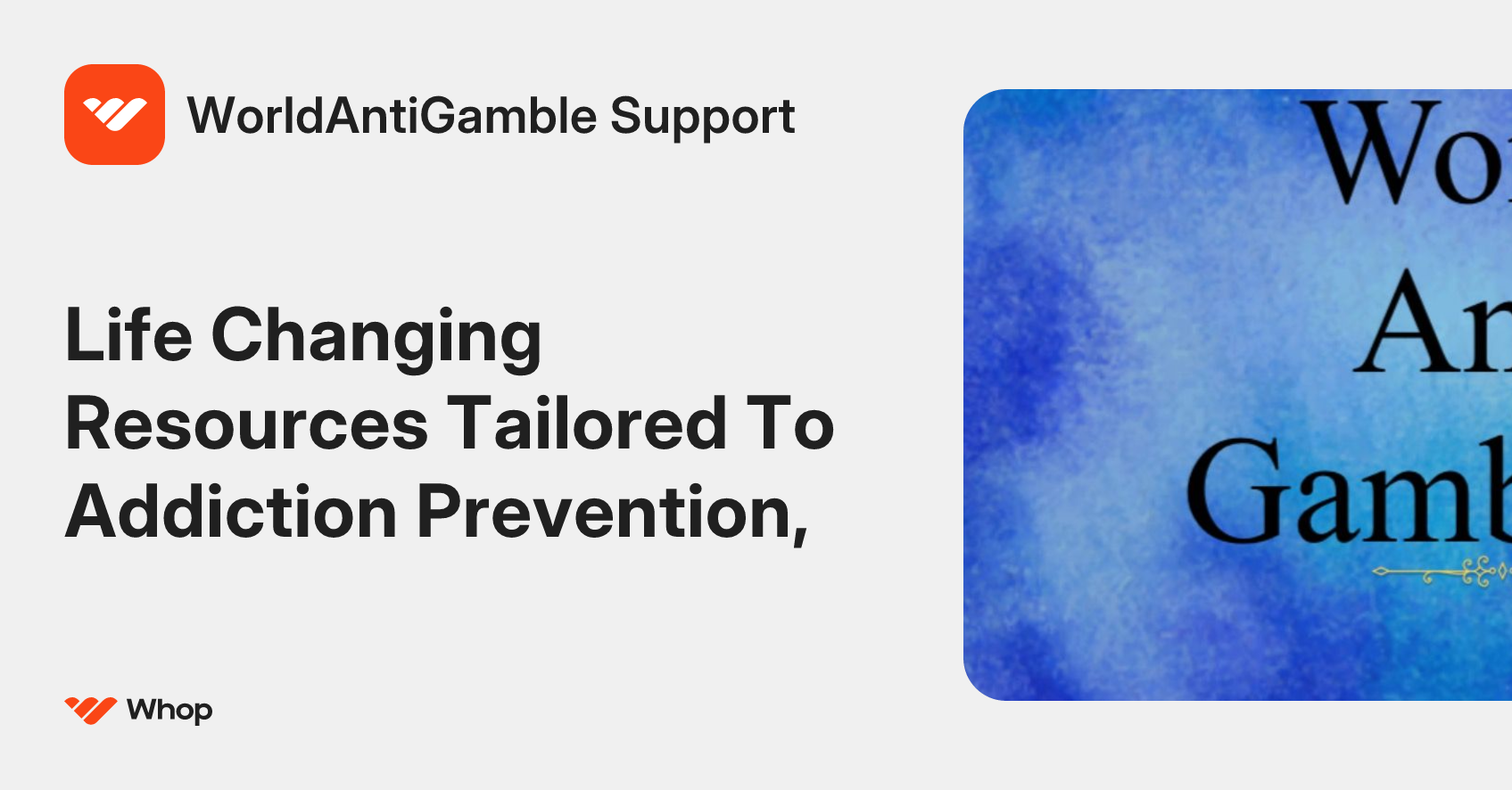 WorldAntiGamble Support | Whop