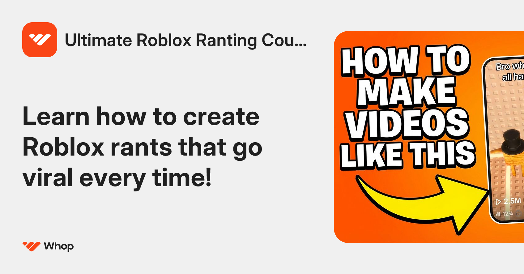 Ultimate Roblox Ranting Course | Whop
