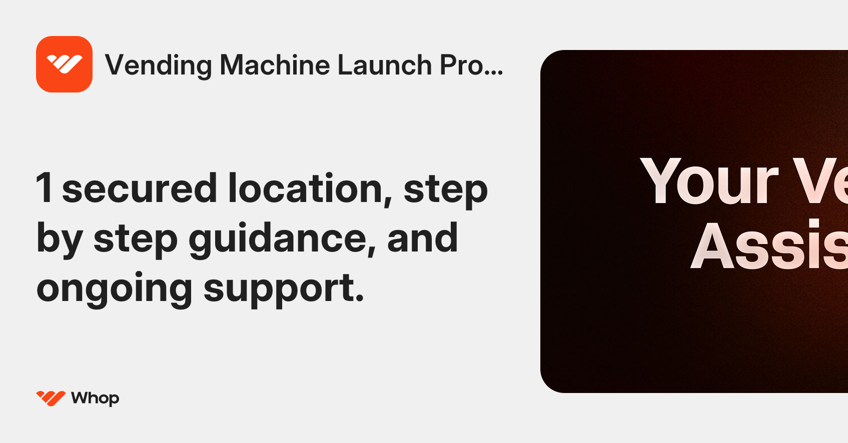 Vending Machine Launch Program | Whop
