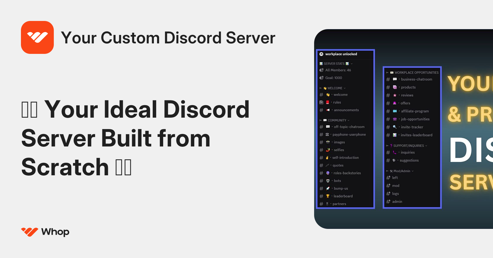 Your Custom Discord Server | Whop