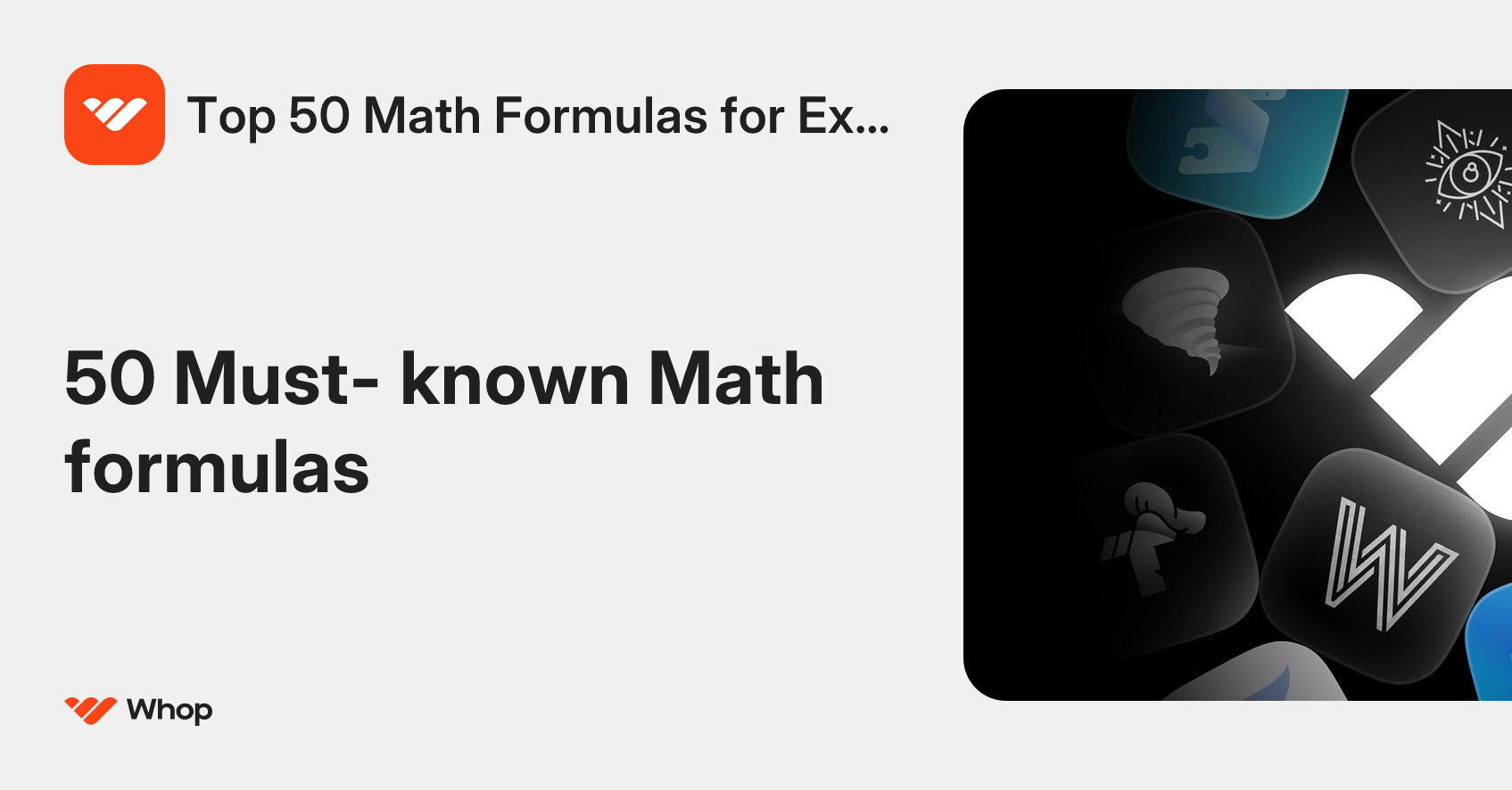 Top 50 Math Formulas for Exams | Whop
